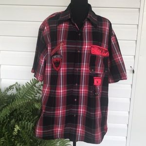 Knockout Wear Red Pearl Snap Western Shirt